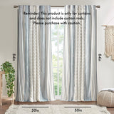 Cotton printed curtain panel with chenille stripe and lining
