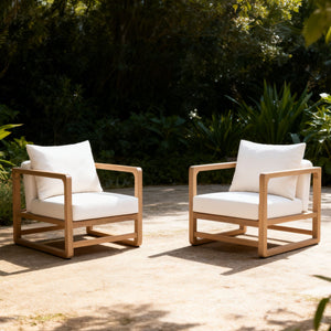 Outdoor Lounge Chair With Oversized Cushion Set For Patio