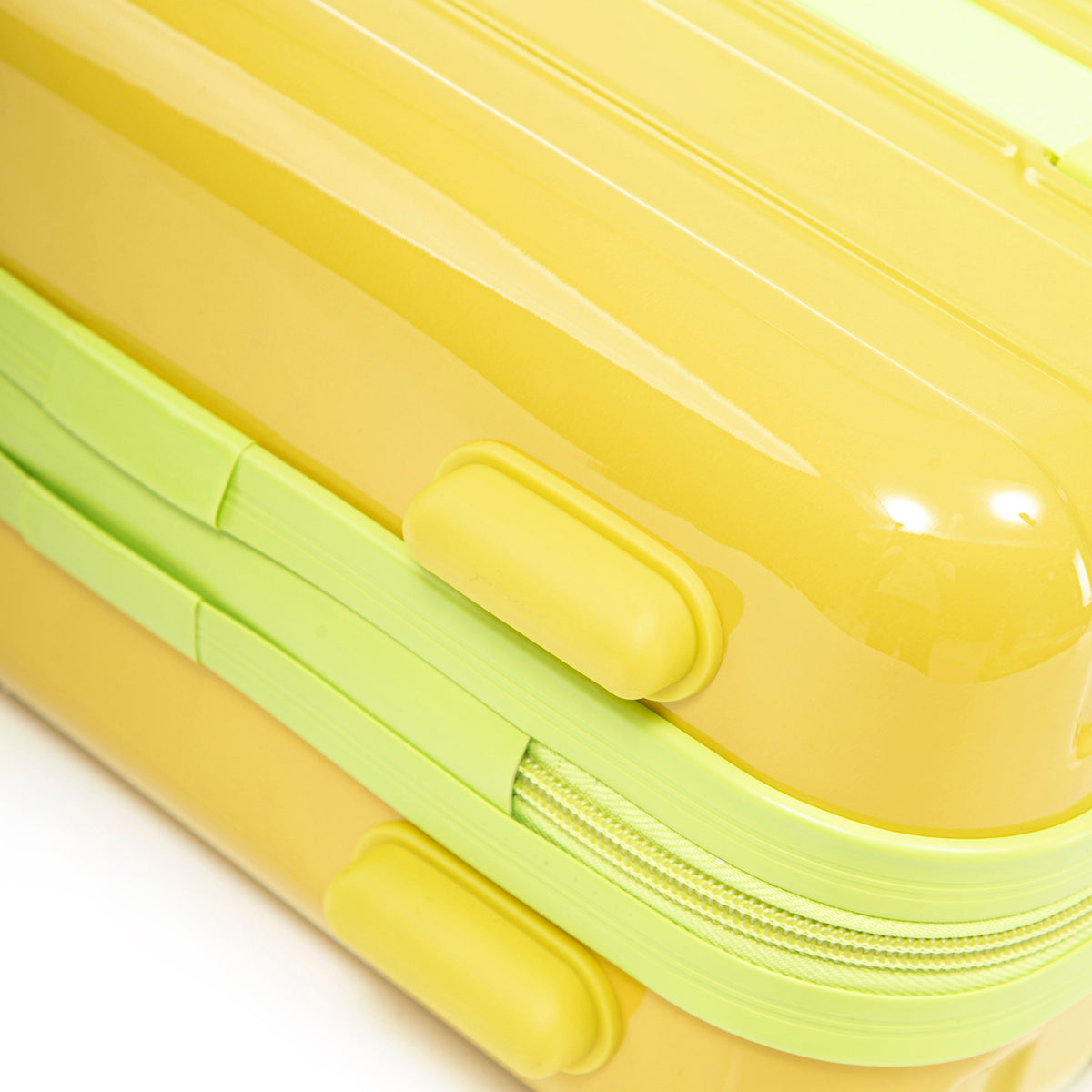 2-Piece Polycarbonate Spinner Wheel Luggage Set with Lock - Green & Yellow