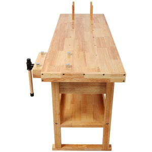 60-Inch Rubber Hardwood Workbench with 4 Drawers