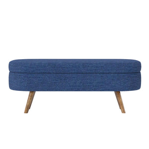 Ottoman Oval Storage Bench with Rubber Wood Legs