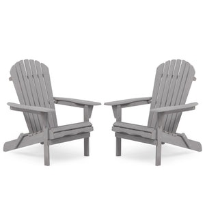 Lounge Patio Chair For Garden Outdoor Wooden Folding Adirondack Chair (Set of 2) Solid Cedar Wood Lounge Patio Chair For Garden