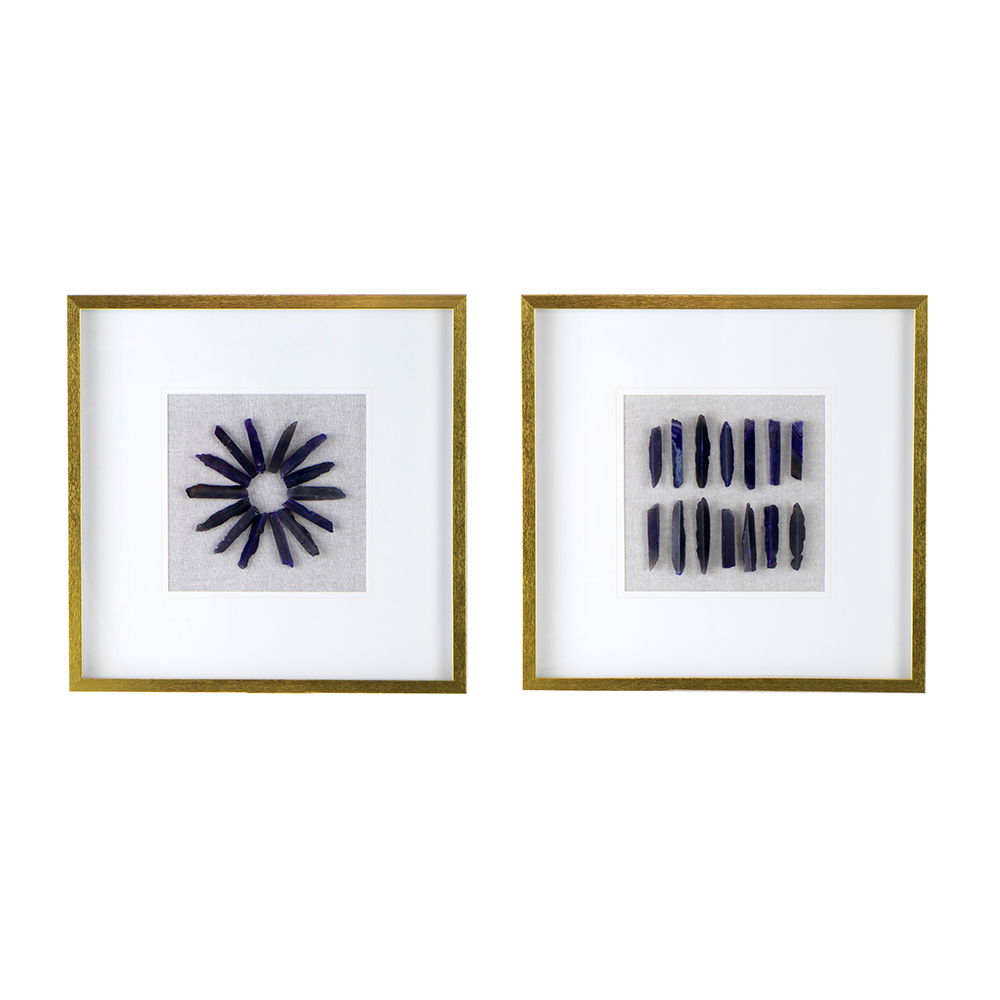 Grace Purple Agate Shadow Boxes Wall Art Set of 2 - Multicolor