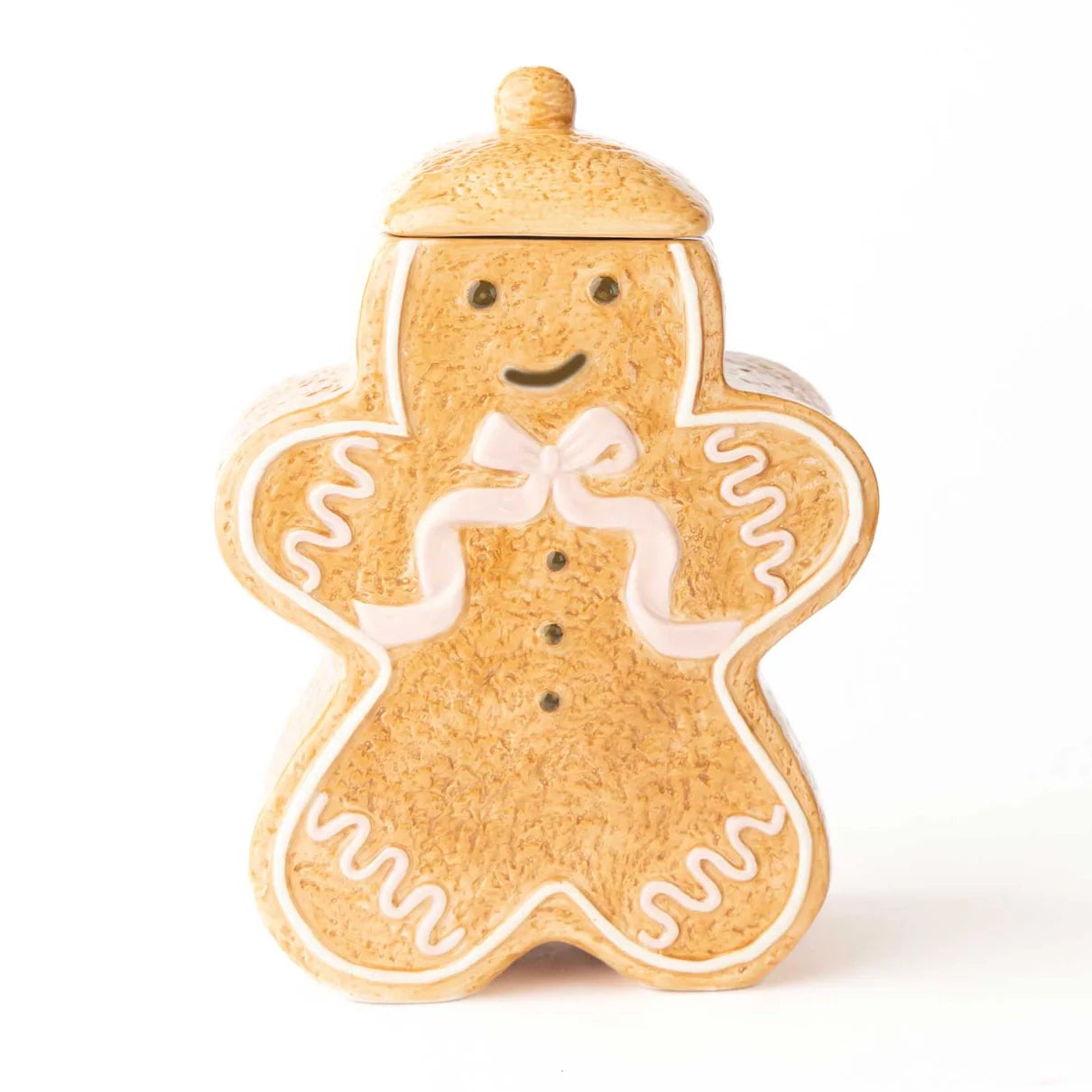 PINK BOW GINGERBREAD COOKIE JAR