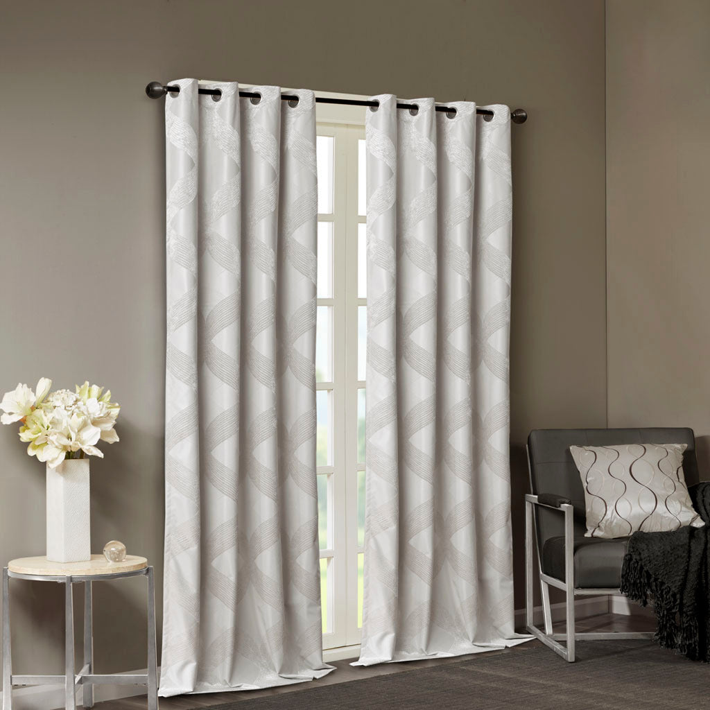Ogee knitted jacquard total blackout curtain panel (only 1 pc panel)