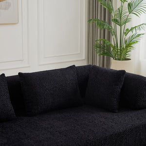 Convertible Sleeper Sofa Bed With Cylindrical Pillow