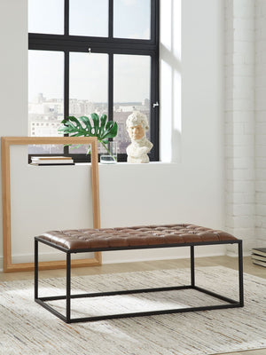 Junsor - Cocktail Ottoman - Brown / Black