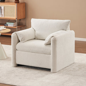 Modern Accent Chair Single Seater Ivory White