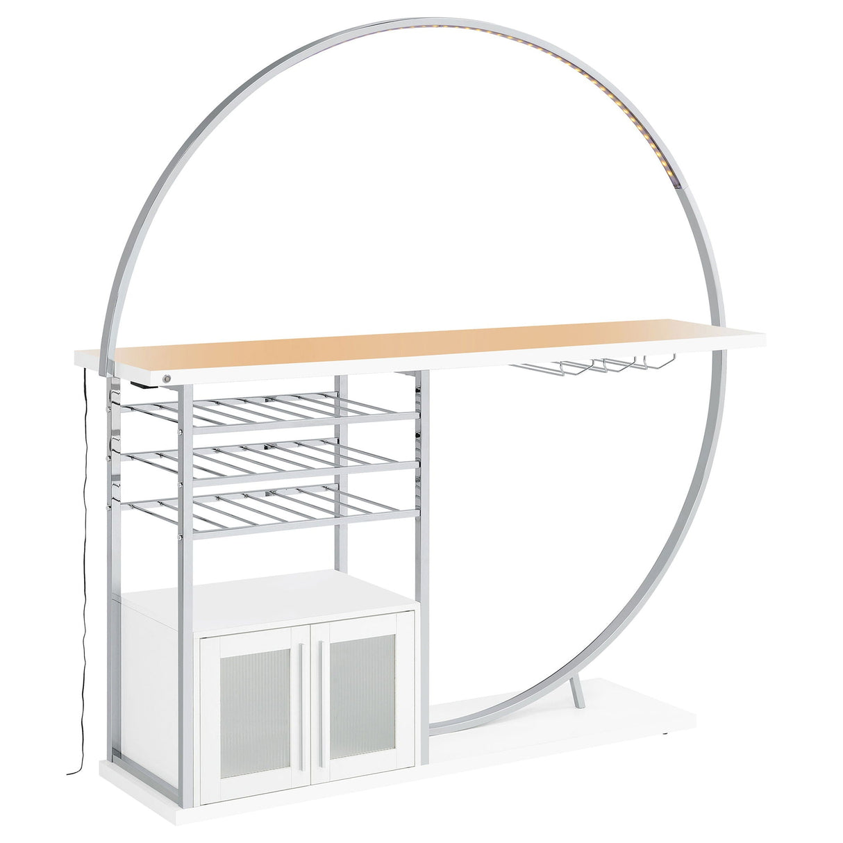 Casey - 2 Door Home Bar Storage Bar With Customizable Lighting - White