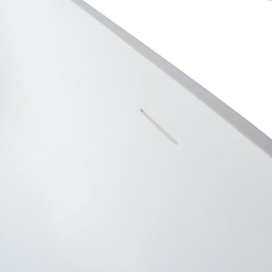 68.9" Freestanding Solid Surface Soaking Bathtub For Bathroom - Matte White