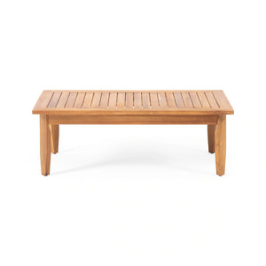Alluvion Teak 4-Piece Wood Outdoor Patio Conversation Set with Cream Cushions