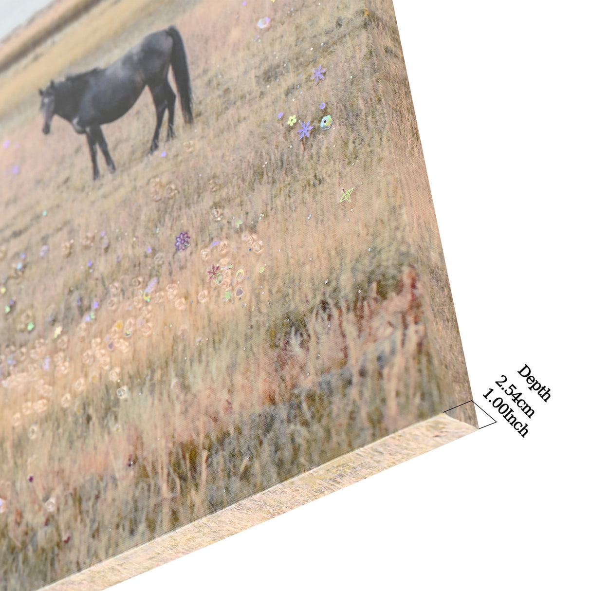Horse Framed Wall Art Decor: Country Western Farmhouse Wood Painting