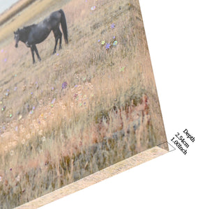 Horse Framed Wall Art Decor: Country Western Farmhouse Wood Painting