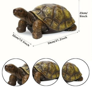 21.3" Large 3D Turtle Statue, Realistic Resin Garden Sculpture with Intricate Shell Design, Weather-Resistant Indoor & Outdoor Decor for Lawn, Balcony, Patio, Unique Home Gift & Landscape Art