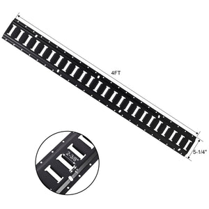 Heavy Duty E Track Tie-Down Rail Kit with Steel O-Ring Anchors - Black