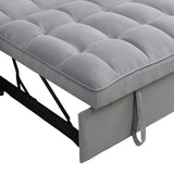 Modern Velvet Loveseat Futon Sofa Couch with Pullout Bed