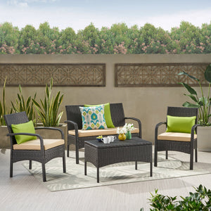 Cordoba 4-Piece PE Rattan Outdoor Chat Set