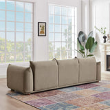 Kely Modern 100'' Mocha Boucle Upholstered Sofa with Solid Wood Legs