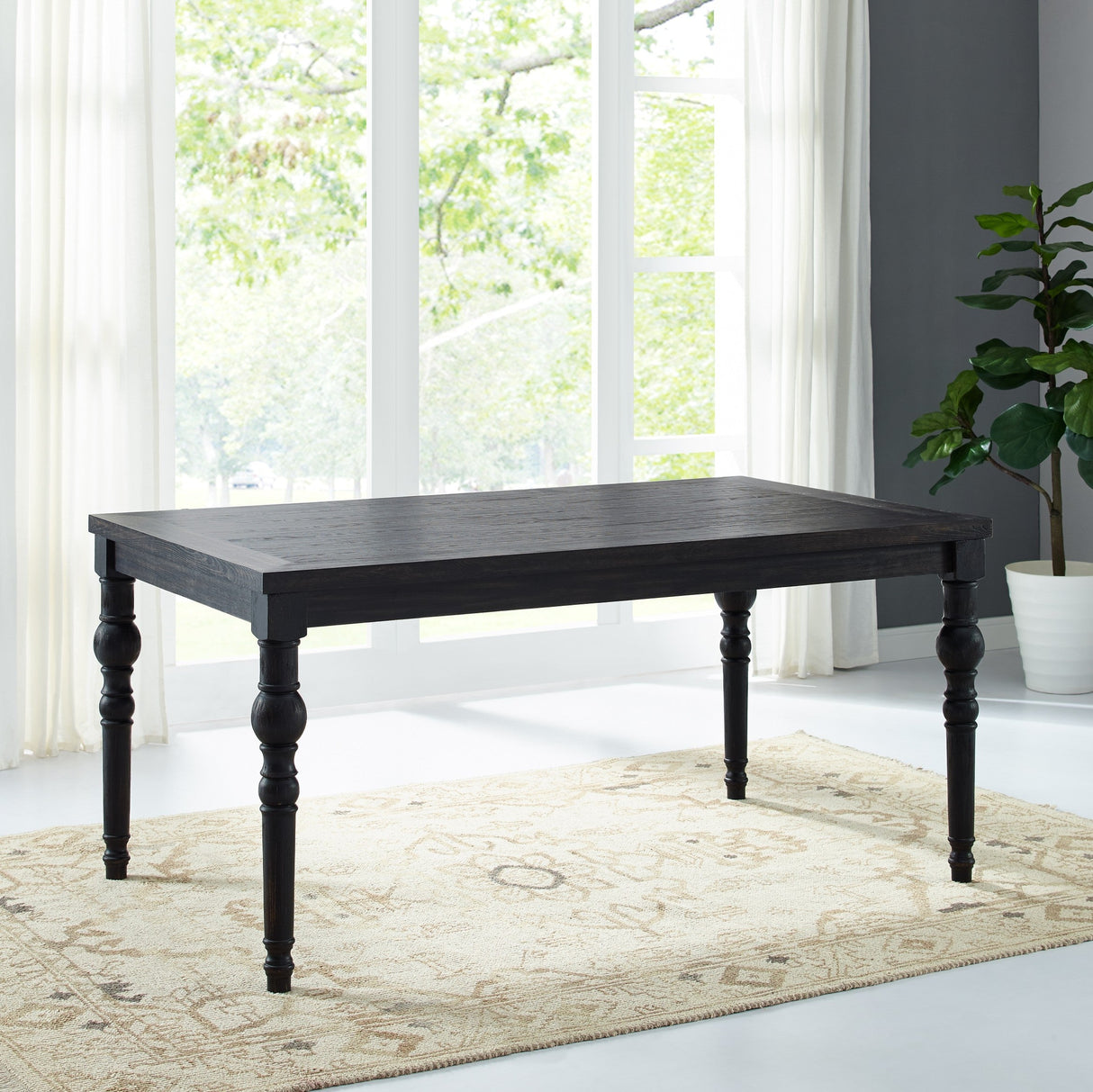 Levi Driftwood-Finished Solid Wood Dining Set