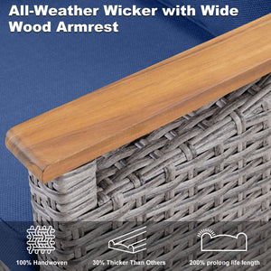 69.7" Wide Outdoor Wicker Patio Sofa