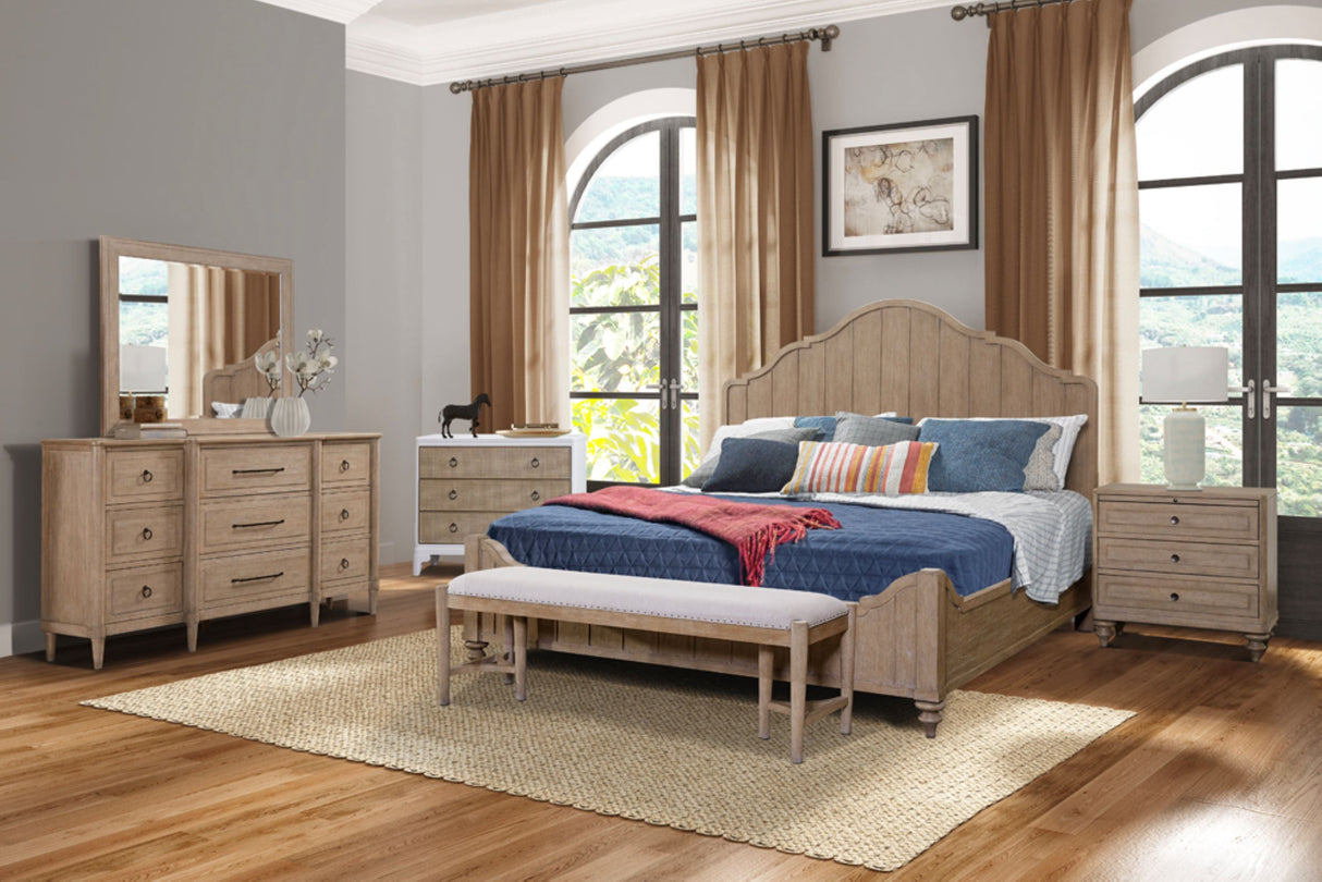 Solid Wood Nightstand with 3 Drawers