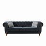 Chesterfield Upholstery Fabric Sofa With Roll Armrest & Nailhead
