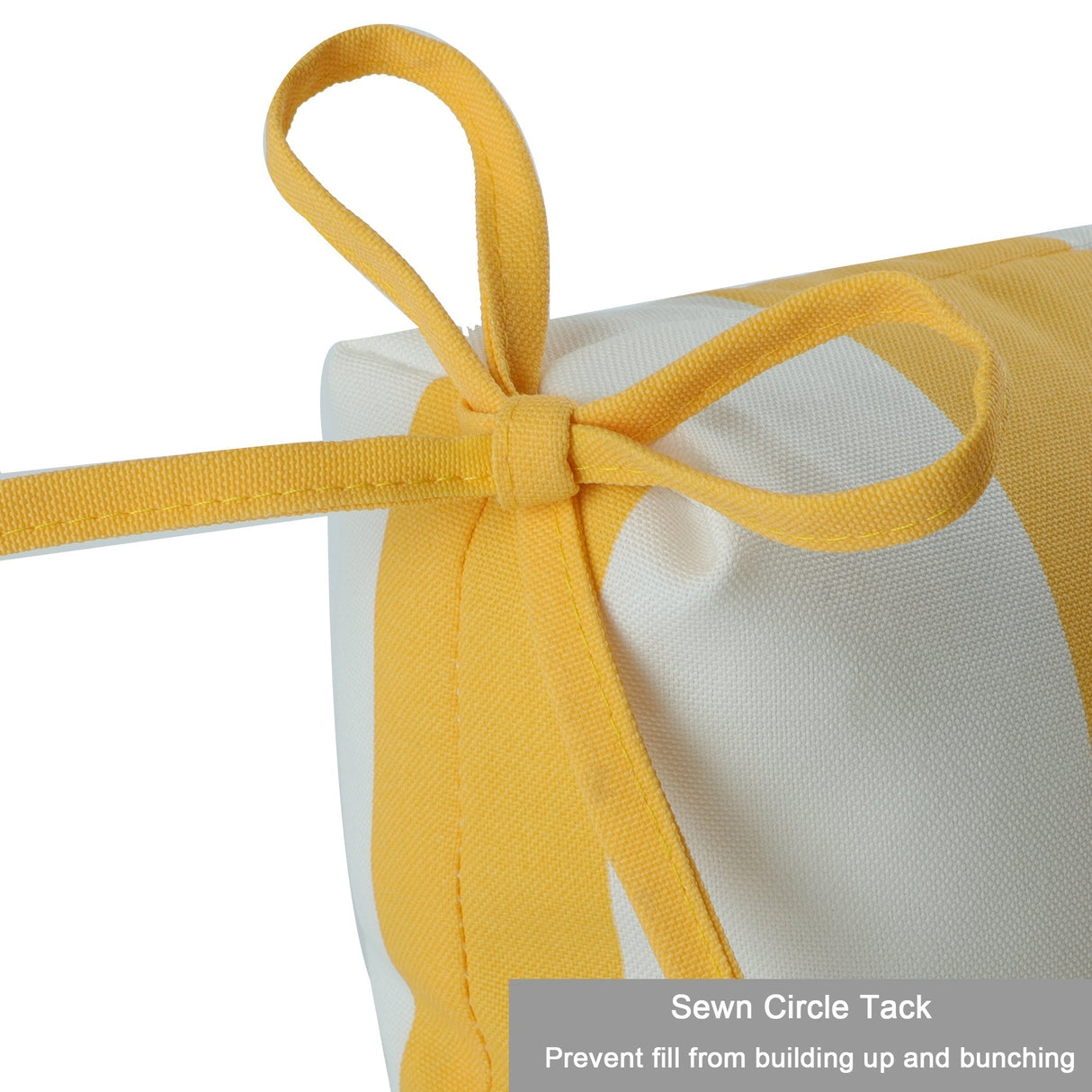 2-Piece High Back Patio Chair Cushion Set, Yellow/White