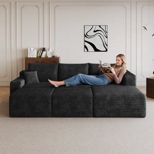95" Cloud Sectional Sofa with 2 Ottomans