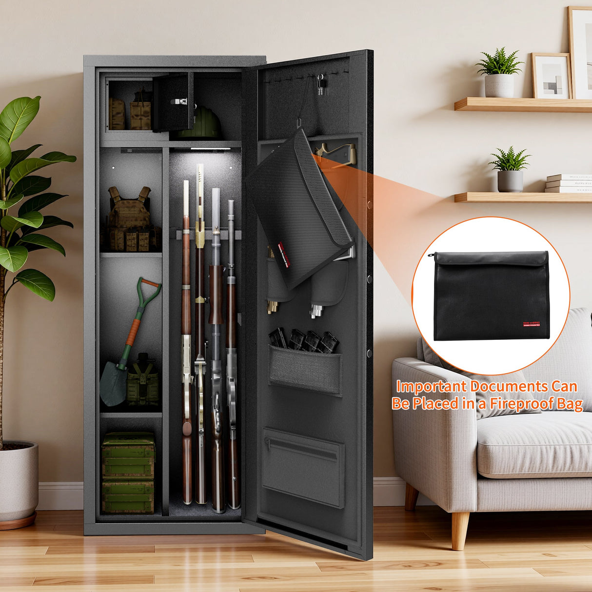 Biometric Large Gun Safe with Fingerprint Password Lock