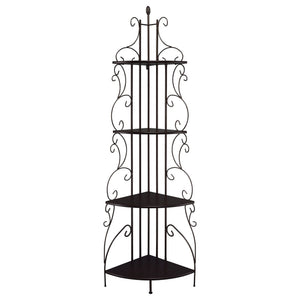 4 Shelf Corner Bookcase - Cappuccino
