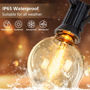 98FT LED Outdoor String Lights with 50 Shatterproof Bulbs