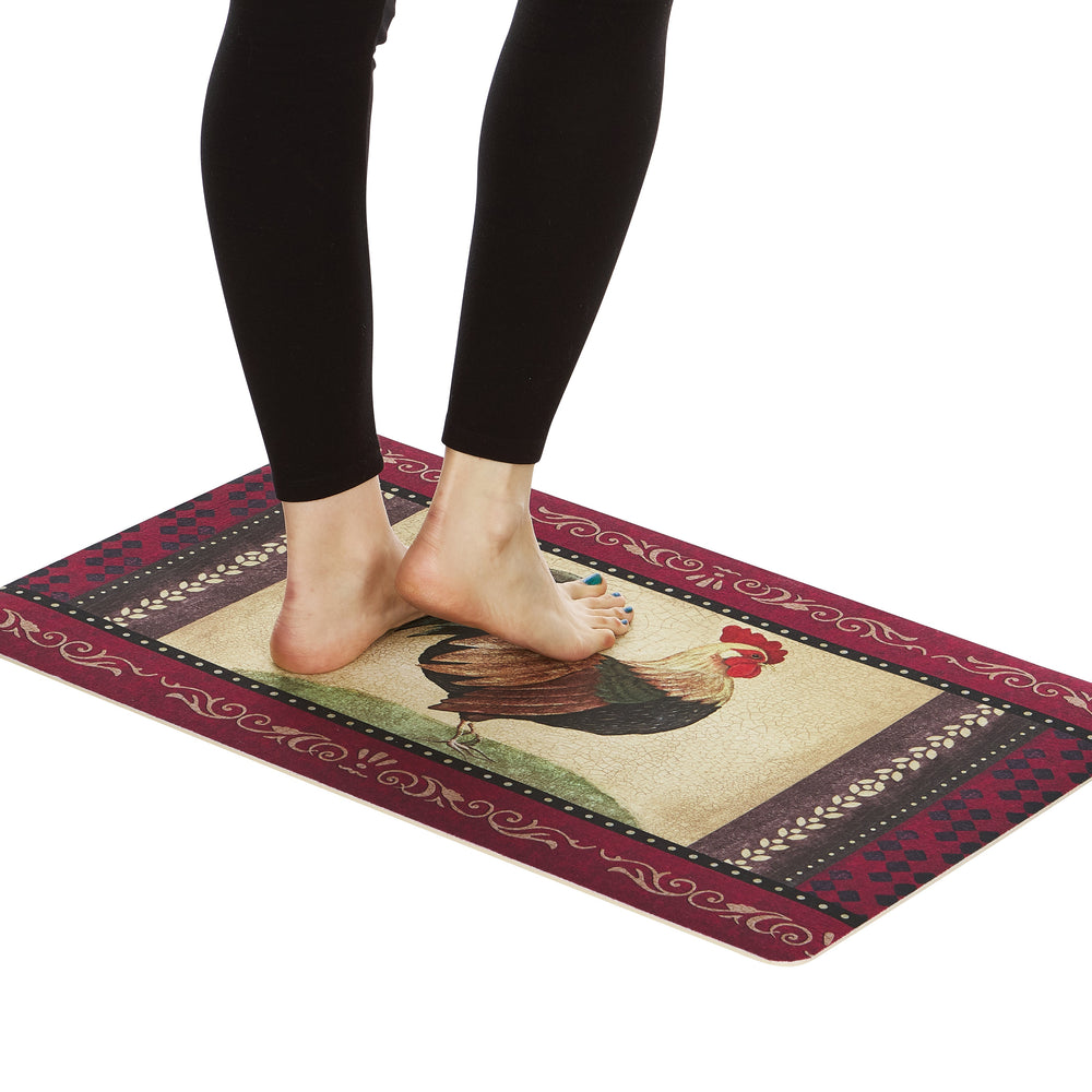 2-Pack Premium Comfort Kitchen Mats (Vintage Rooster)