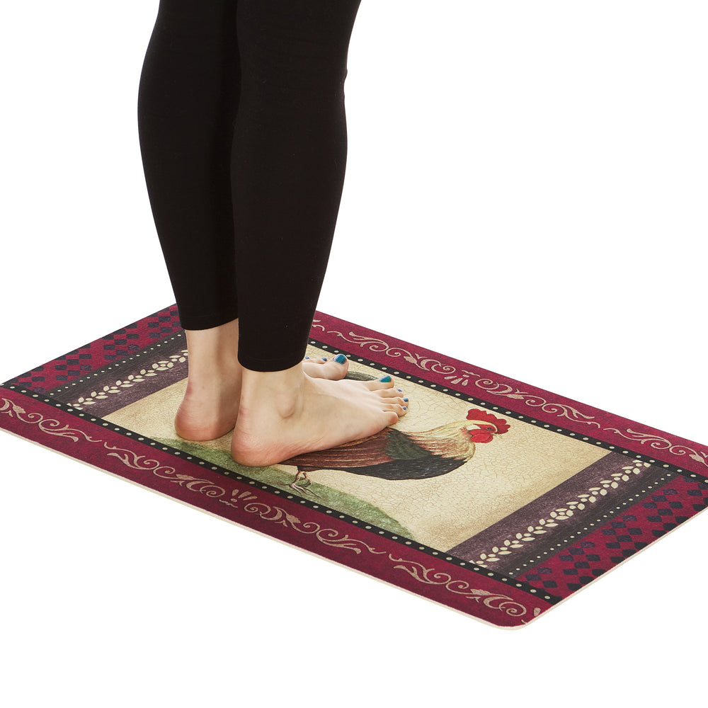 2-Pack Premium Comfort Kitchen Mats (Vintage Rooster)
