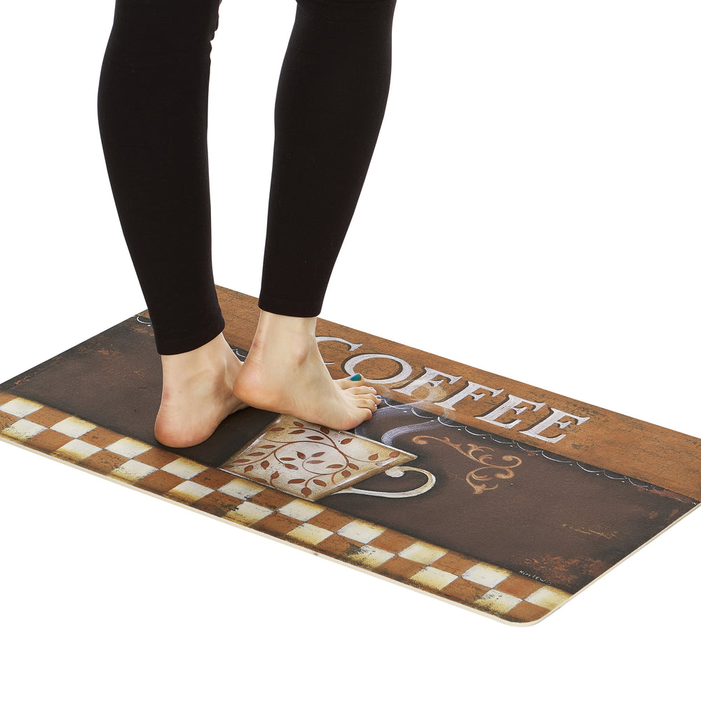 2-Pack Premium Comfort Kitchen Mats (Vintage Coffee)