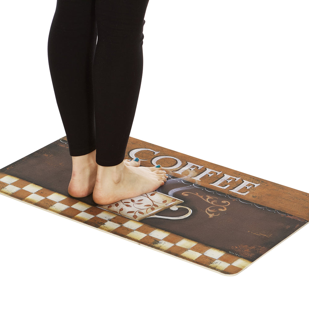 2-Pack Premium Comfort Kitchen Mats (Vintage Coffee)