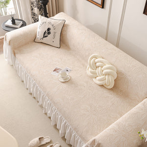 French Chic Style Ruffle Floral Cover Throws for Sofas, Decorative Couch Covers