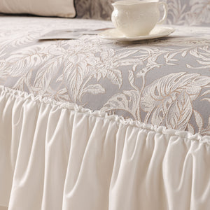 French Chic Style Ruffle Floral Cover Throws for Sofas, Decorative Couch Covers