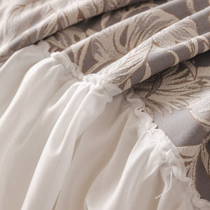 French Chic Style Ruffle Floral Cover Throws for Sofas, Decorative Couch Covers
