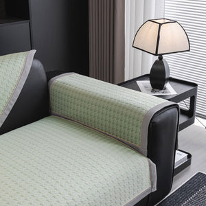 Houndstooth Ice Silk Breathable Sofa Cover, Modern Non-Slip Summer Couch Protector