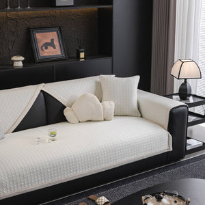 Houndstooth Ice Silk Breathable Sofa Cover, Modern Non-Slip Summer Couch Protector