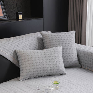 Houndstooth Ice Silk Breathable Sofa Cover, Modern Non-Slip Summer Couch Protector