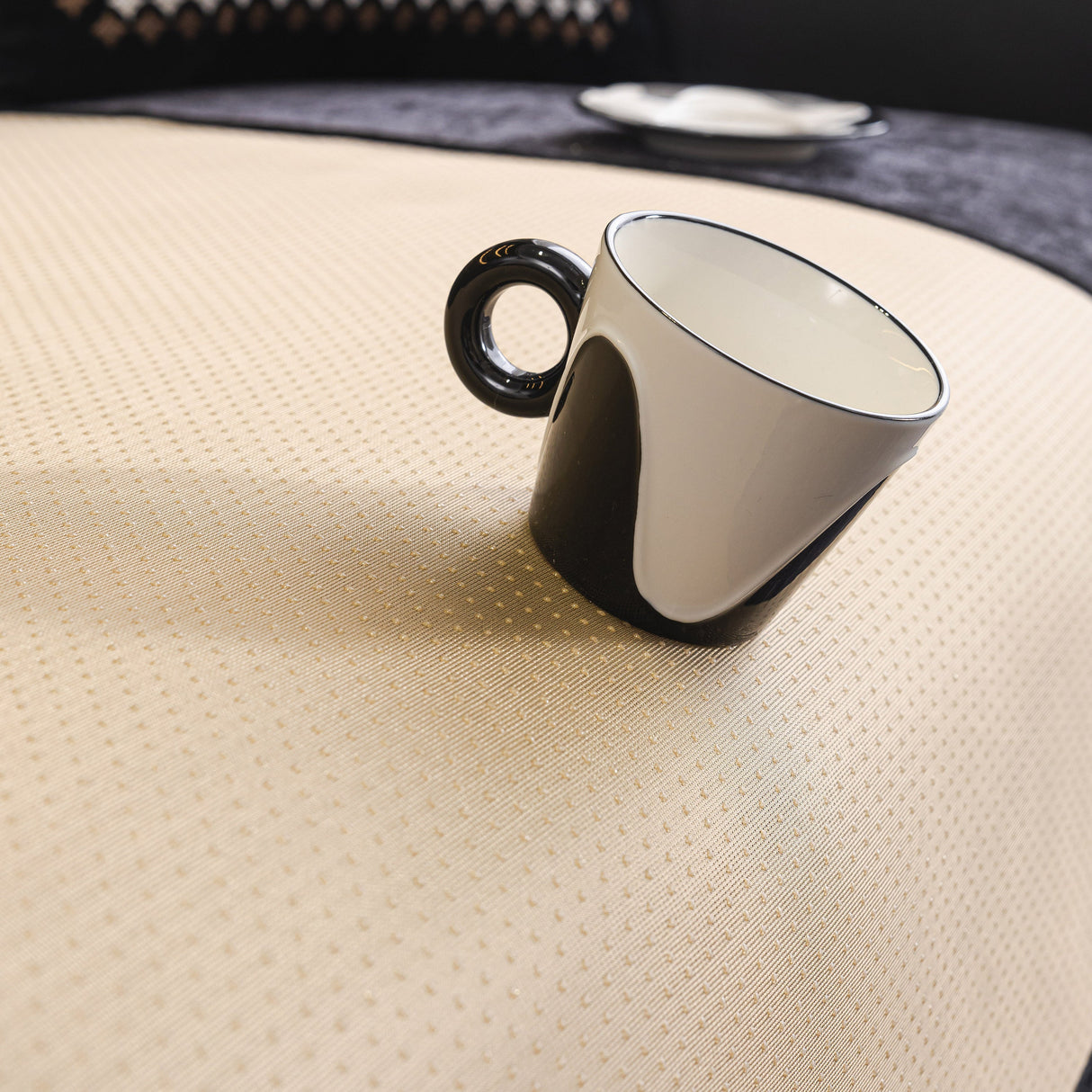 Chenille Couch Cover with Scalloped Edge, Non-Slip Modular Slipcover