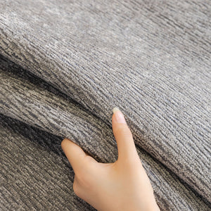 Chenille Couch Cover with Scalloped Edge, Non-Slip Modular Slipcover