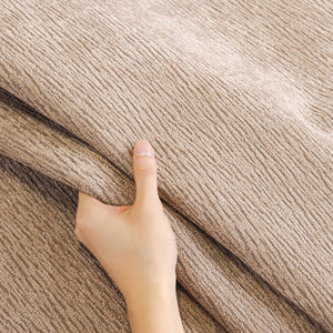 Chenille Couch Cover with Scalloped Edge, Non-Slip Modular Slipcover