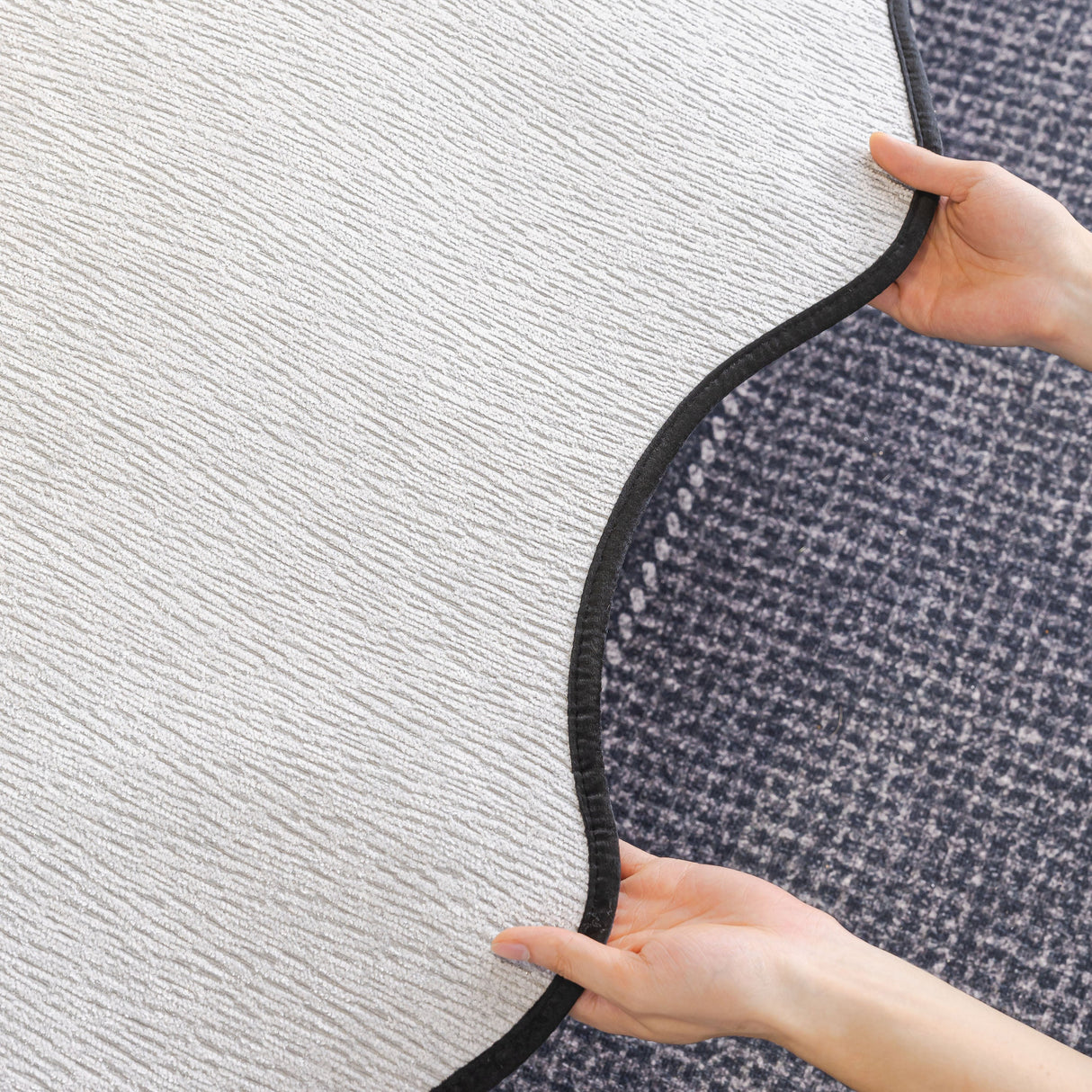 Chenille Couch Cover with Scalloped Edge, Non-Slip Modular Slipcover
