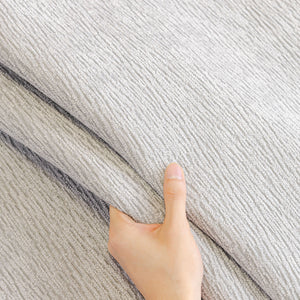 Chenille Couch Cover with Scalloped Edge, Non-Slip Modular Slipcover