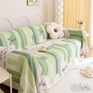 Chenille Sofa Cover Throw, Smile Couch Cover Blanket Throws for Couches, Soft Sofa Towel