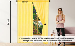 J&V Textiles 4-Pack Value: Solid Sheer Window Curtain Panels