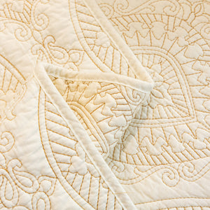 Baroque Sofa Cover – Quilted Cotton, Non-Slip, Washable with Ornate Embroidery