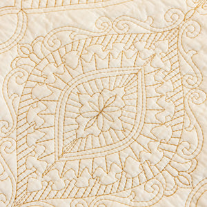 Baroque Sofa Cover – Quilted Cotton, Non-Slip, Washable with Ornate Embroidery